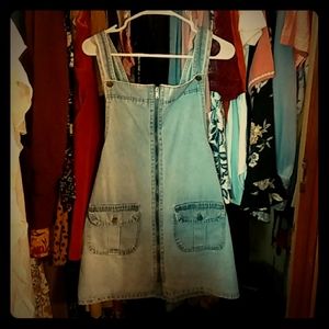 Vintage Jean zip up mini dress
